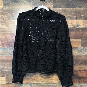 Elegant Black Lace Women's Top